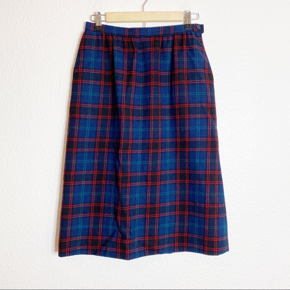Pendleton- 100% Virgin Wool Vintage Plaid Skirt